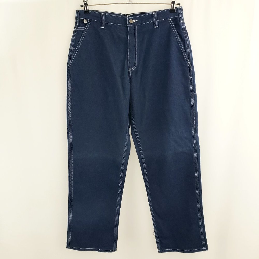 Carhartt Flame-Resistant Carpenter Jeans 290-83 Size 34 x 32 Blue 100% Cotton
